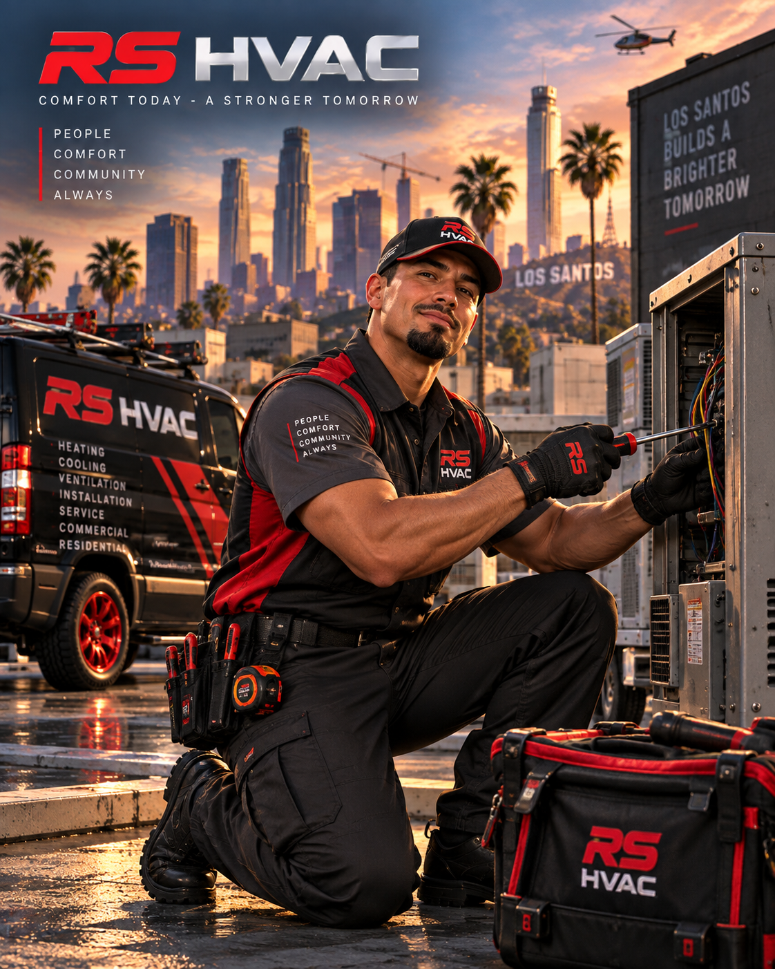 RS HVAC field service technician artwork